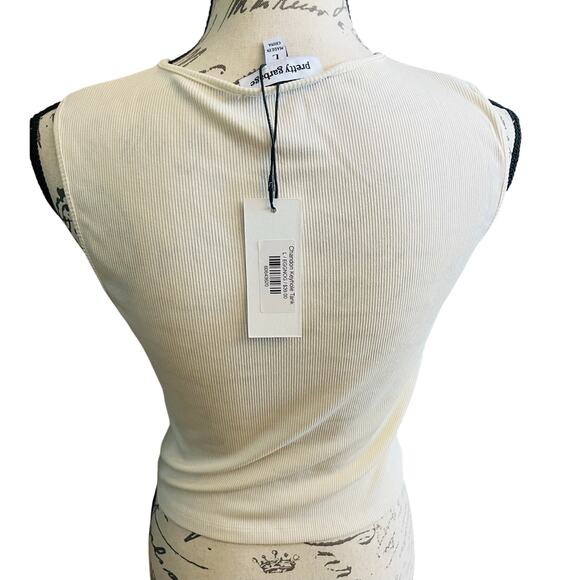 NWT Pretty Garbage Chandon Keyhole Tank Eggnog LARGE - Reg $39 - Picture 2 of 7